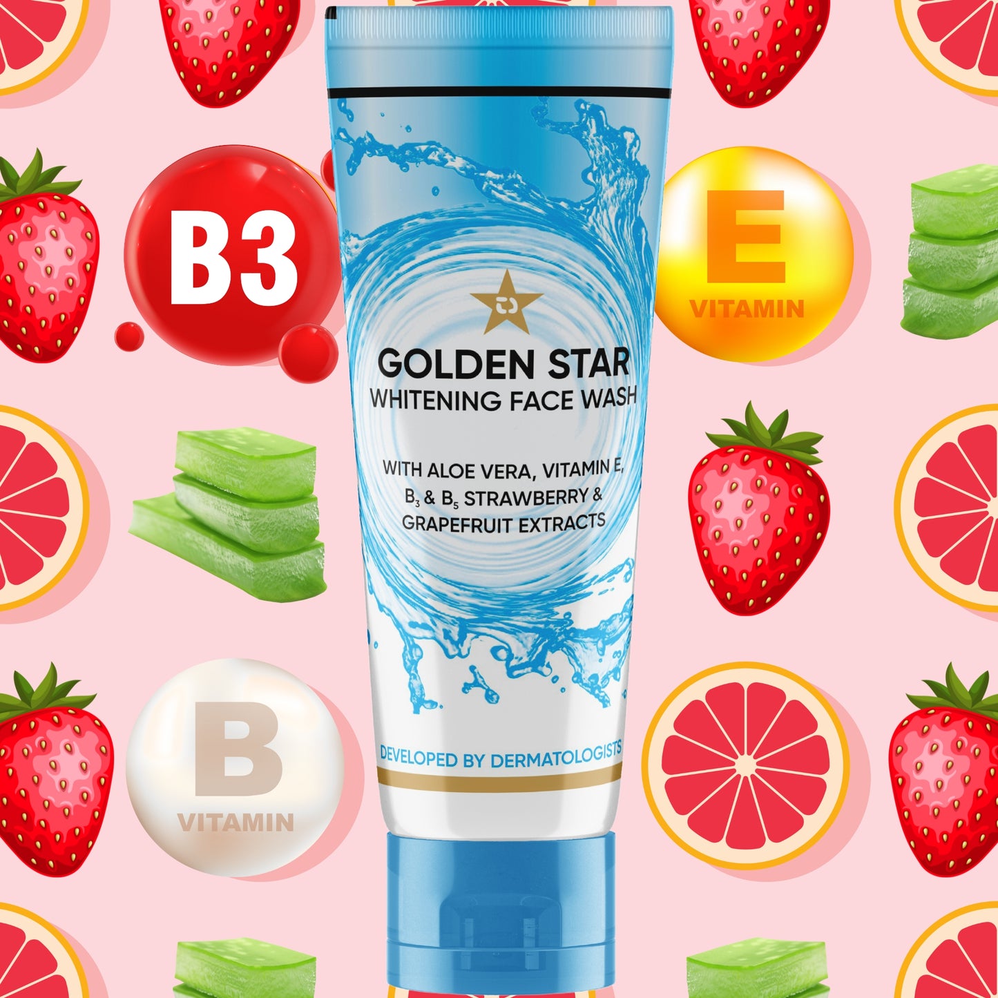 Golden Star Whitening Face Wash (Blue)